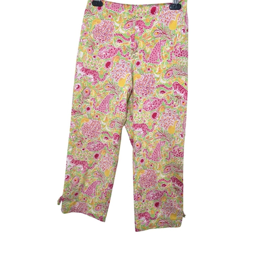 VTG Key West Tropical Print Capri Pants Size 4 Old Money Festival Multicolor Bea